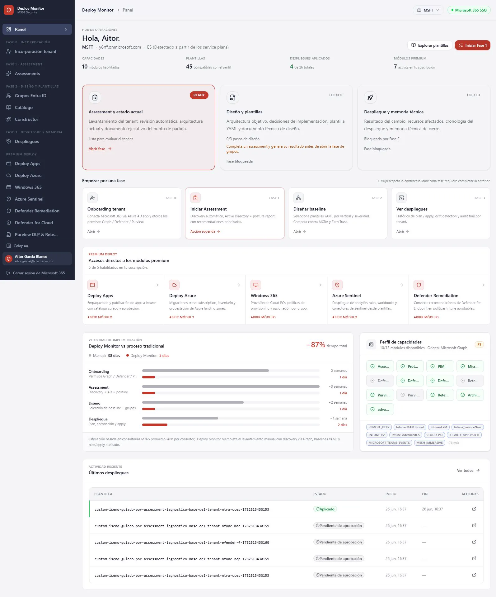 Deploy Monitor dashboard with the assessment, design and deployment phases