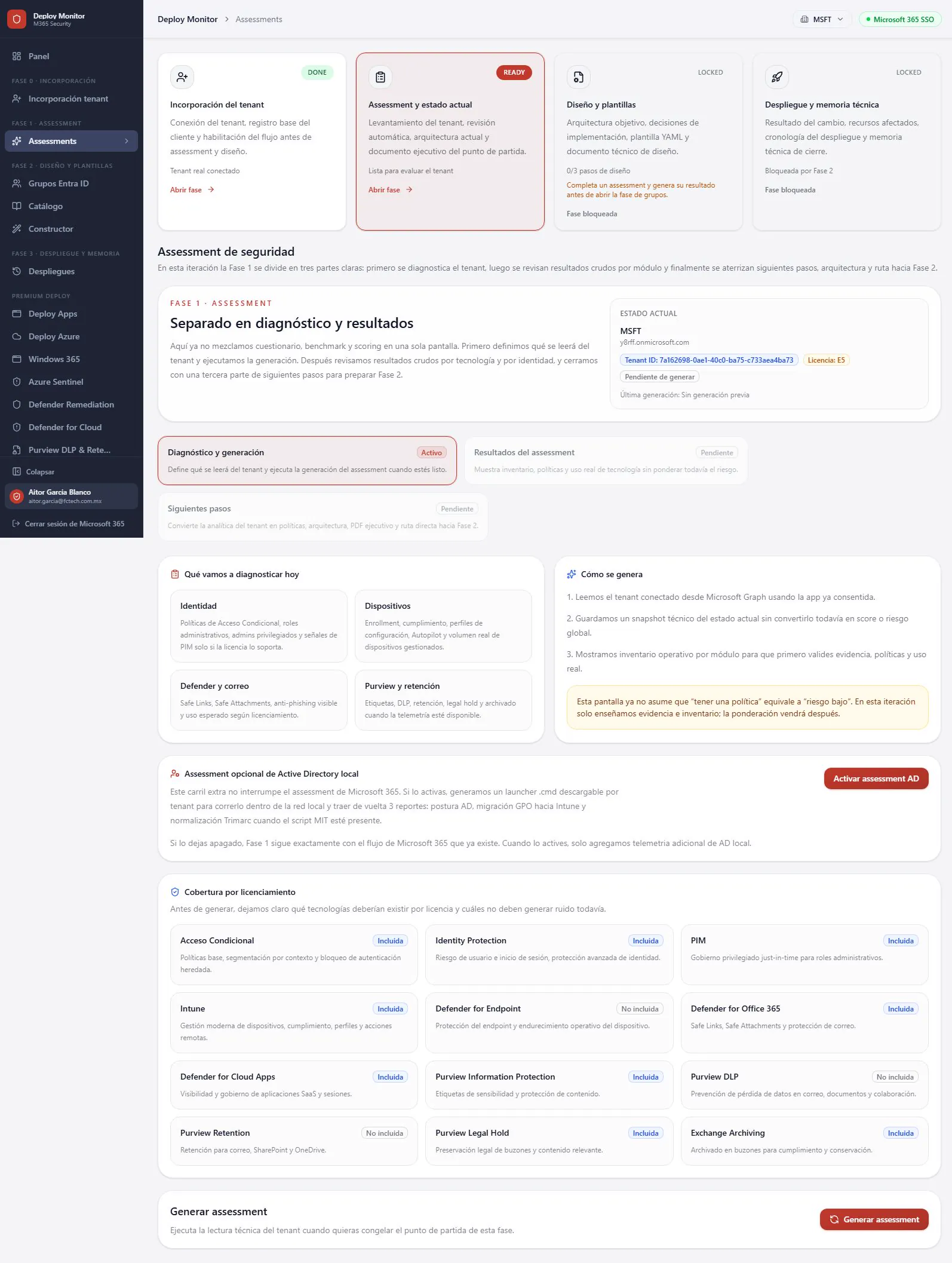 Tenant assessment in Deploy Monitor